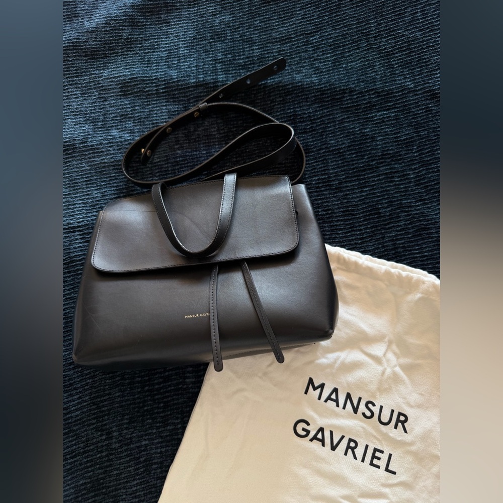 Mansur Gavriel Black Leather Lady Handbag with Dustbag